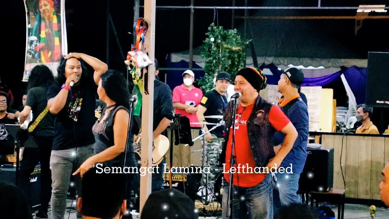 Ini baru rock..Semangat Lamina-Lefthanded cover by Uchop Ahmad ft Man Kidal..Lan Taro..Lola .Archid.