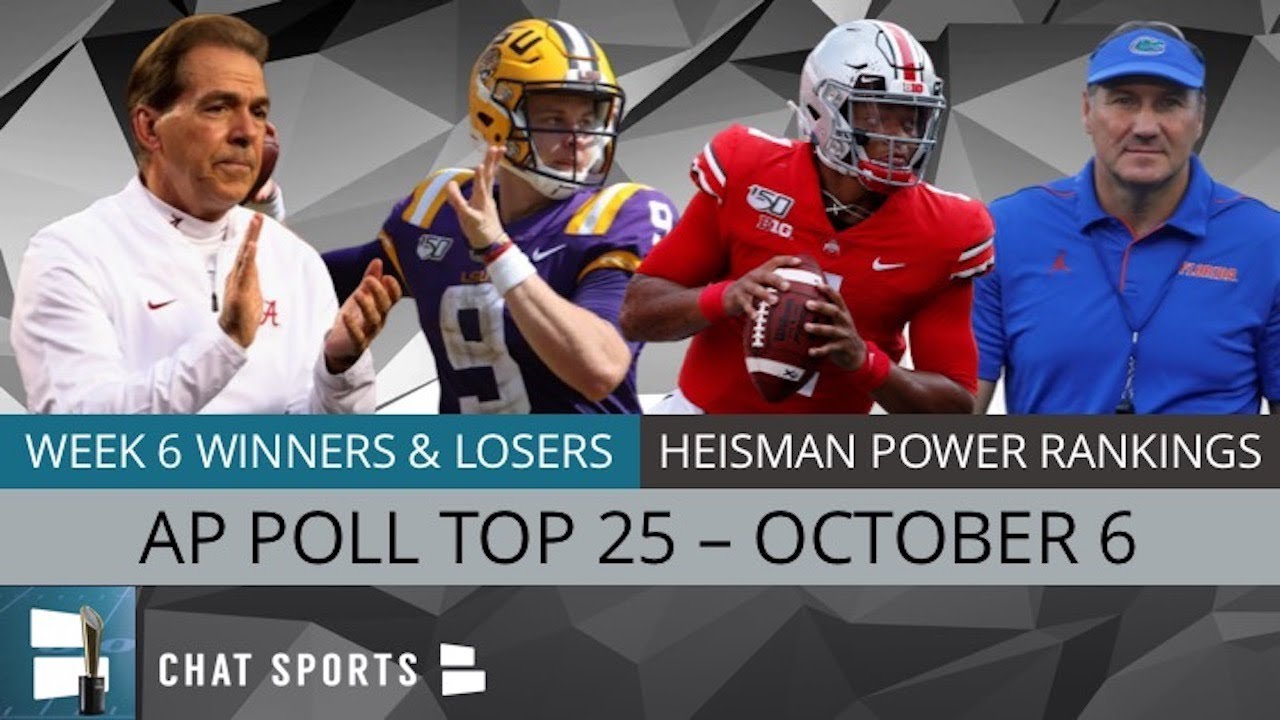 AP Poll: College Football Top 25 Rankings For Week 7 + Heisman Trophy Power Rankings