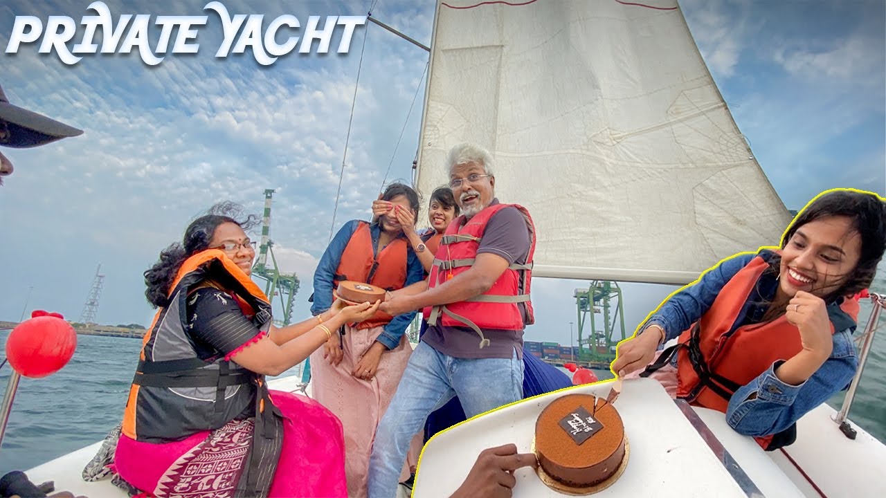 நடு கடலில் surprise birthday celebration ❤ | Sailing in Chennai! 😍