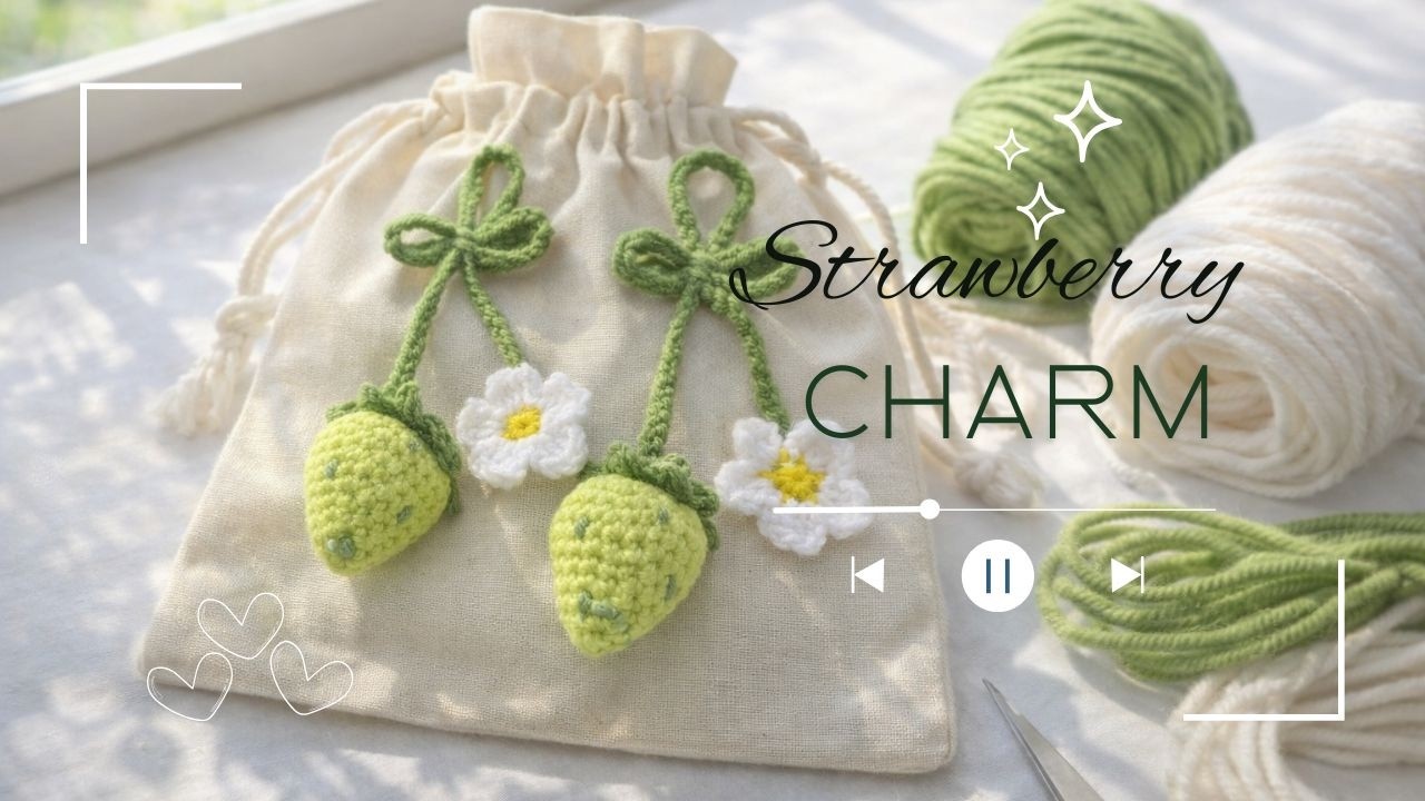 Strawberry Bag Charm Crochet 🍓 | সহজ স্টেপ বাই স্টেপ টিউটোরিয়াল @Pattern-yf5dz
