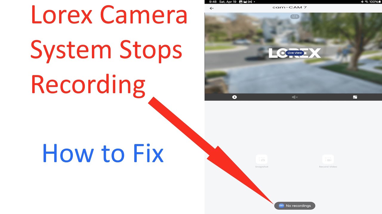 Lorex Camera System not Recording no changes made just stops recording
