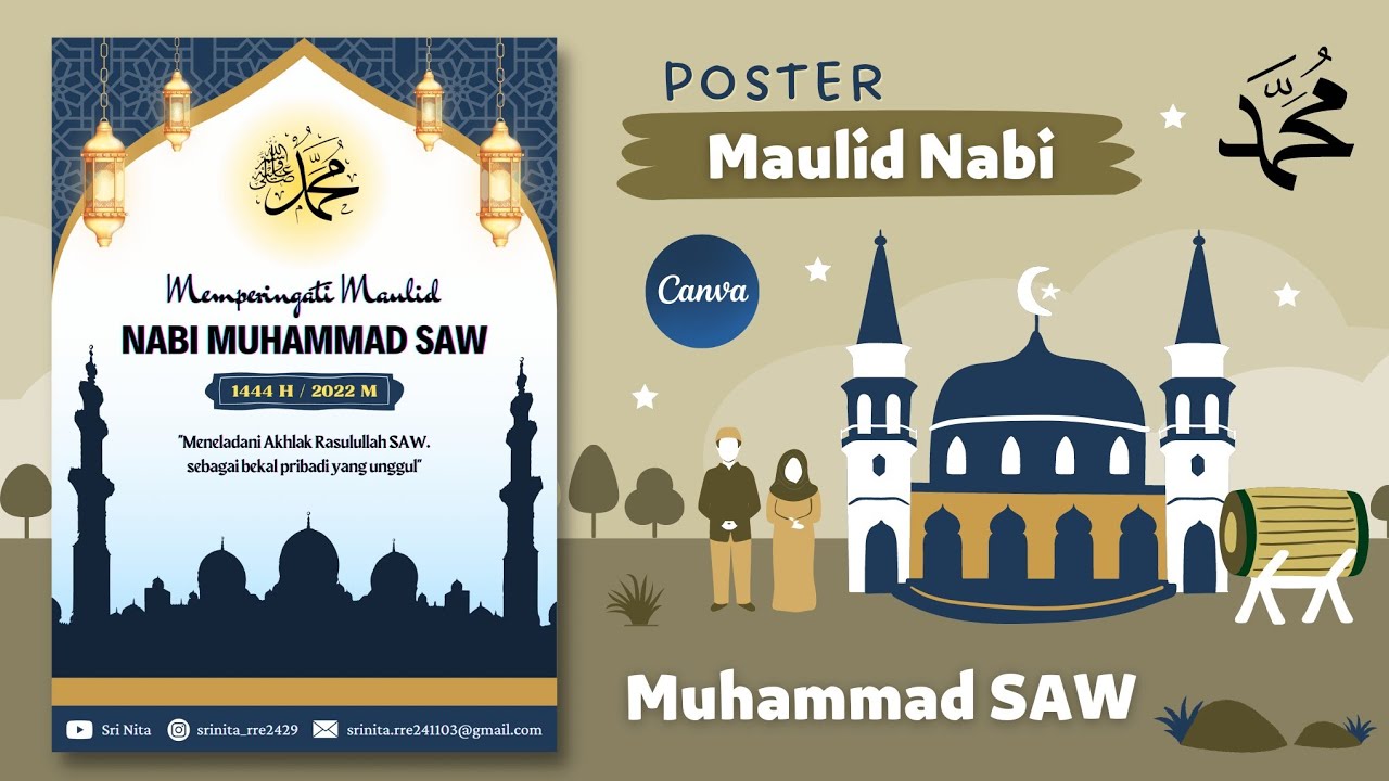 Cara Membuat Poster Maulid Nabi Muhammad SAW di Canva || 1444 H / 2022 M