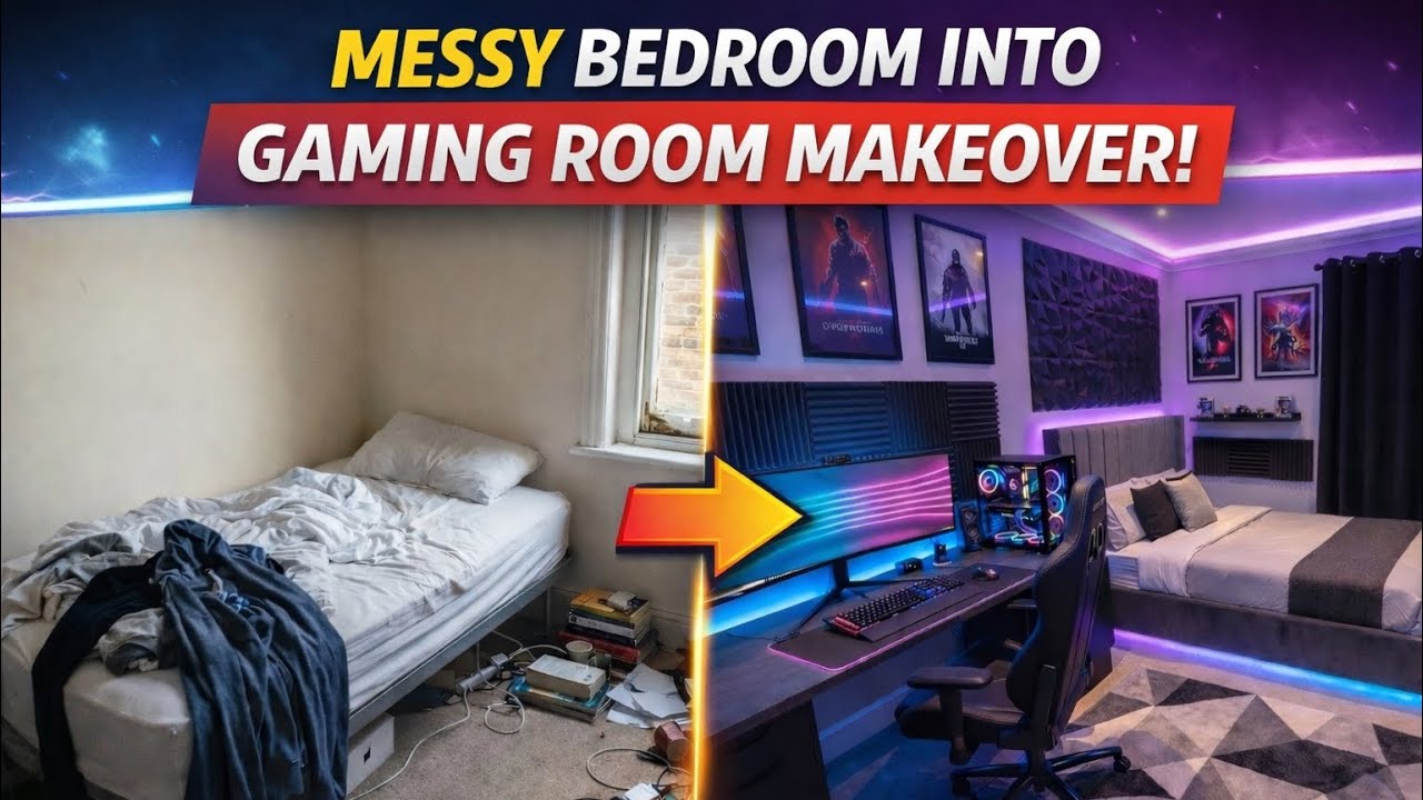 Small Messy Bedroom Makeover Into Gaming Setup