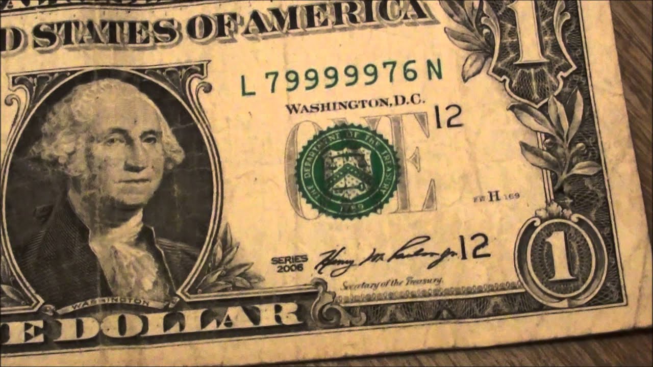 $1 BILL with COOL SERIAL NUMBER almost a SUPER RADAR