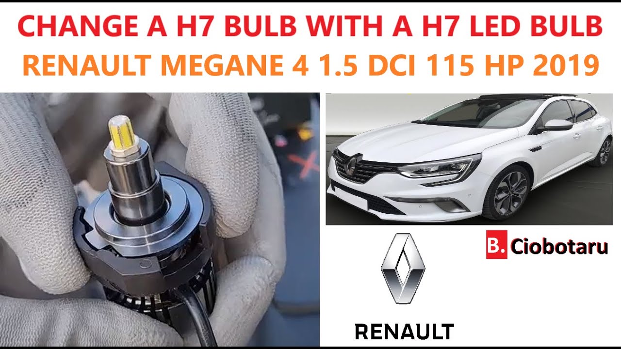 How to change a h7 bulb with a h7 led bulb on a Renault Megane 4 (2019)