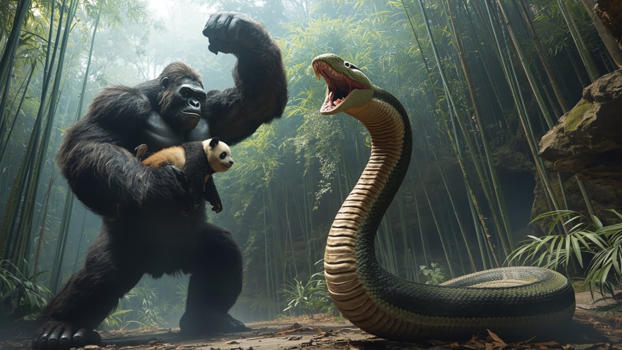 King Kong vs Giant Anaconda | The Guardian Saves a Panda | Prehistoric Wildlife 4K