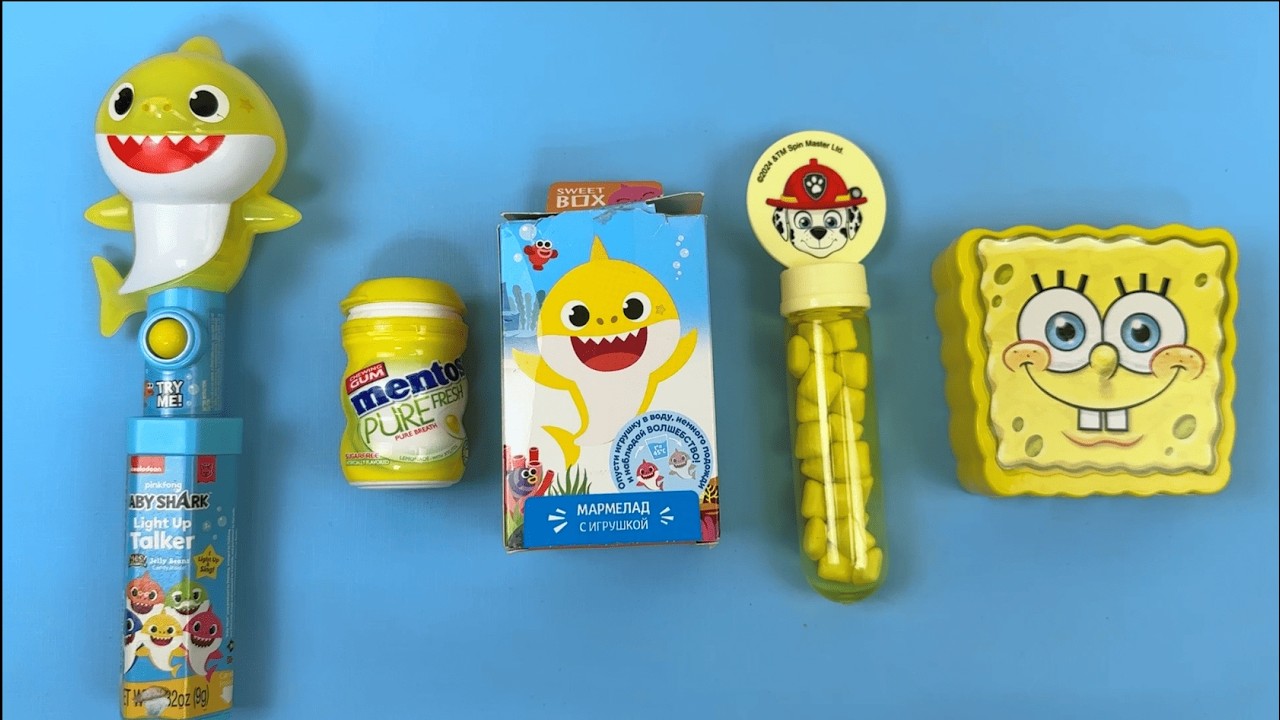 🦈💙 Baby Shark Pez Dispenser ASMR | Crinkly Candy Wrappers & Egg Surprise Opening
