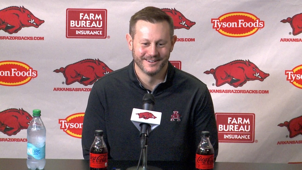 Arkansas head football coach Ryan Silverfield updates football offseason