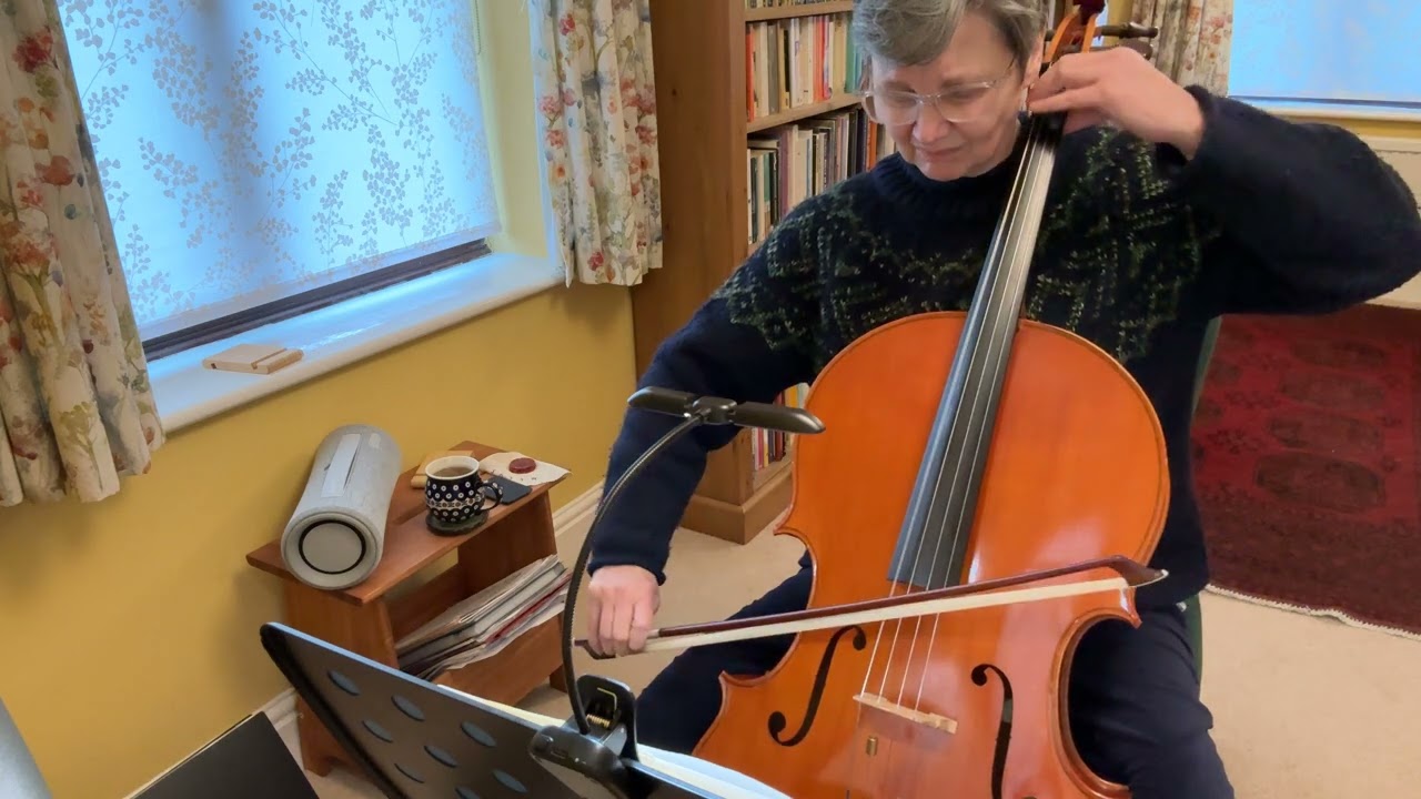 Chopin cello sonata in G minor - start - adult cello  learner 6 years