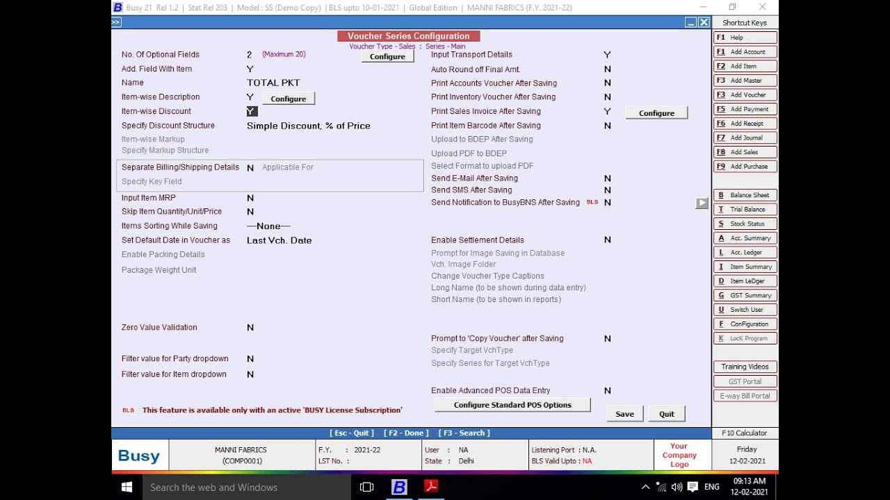 || Voucher Series Configurations All Features Options In Just One Video ||