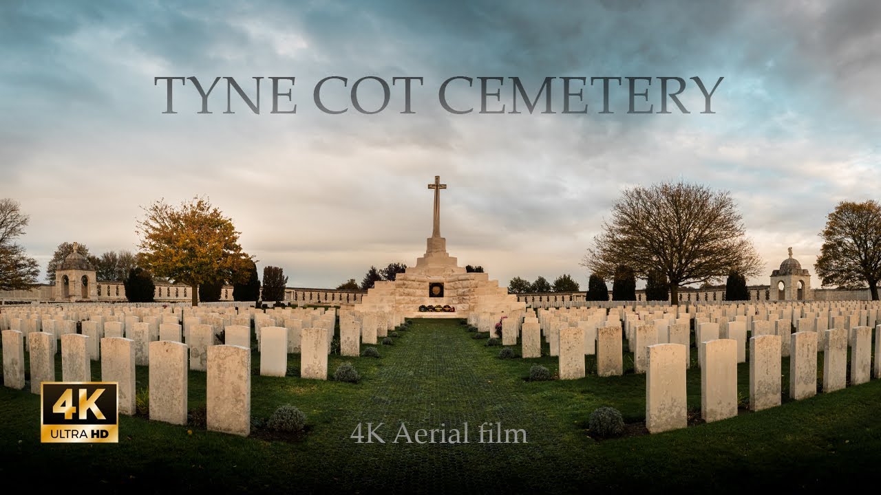 Tyne Cot cemetery 4k - Scenic drone film over this WW1 burial site