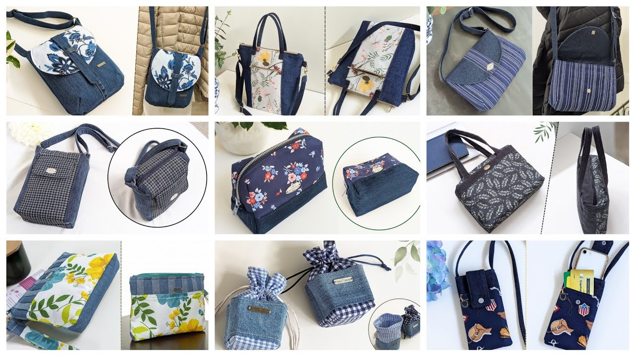 9 DIY Old Jeans and Printed Fabric Bags | Upcycled Crafts | Bag Tutorial