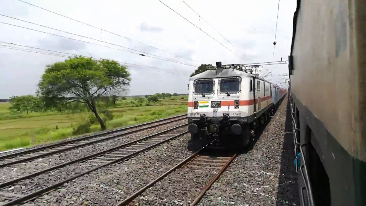 MEMU overtaking Howrah Rajdhani Express at Full Speed after Khana Jn (Part-2) [Full HD]