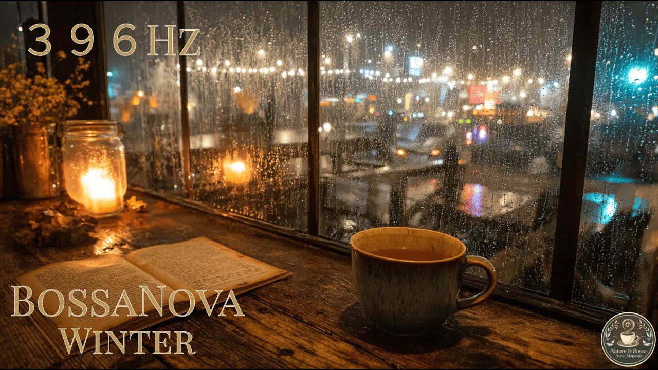 【冬のボサノバ】396Hz 恐怖と不安を洗い流す、雨降る夜のカフェとボサノバ。心の浄化・睡眠用BGM / 396Hz Rain Cafe Jazz for Anxiety Relief