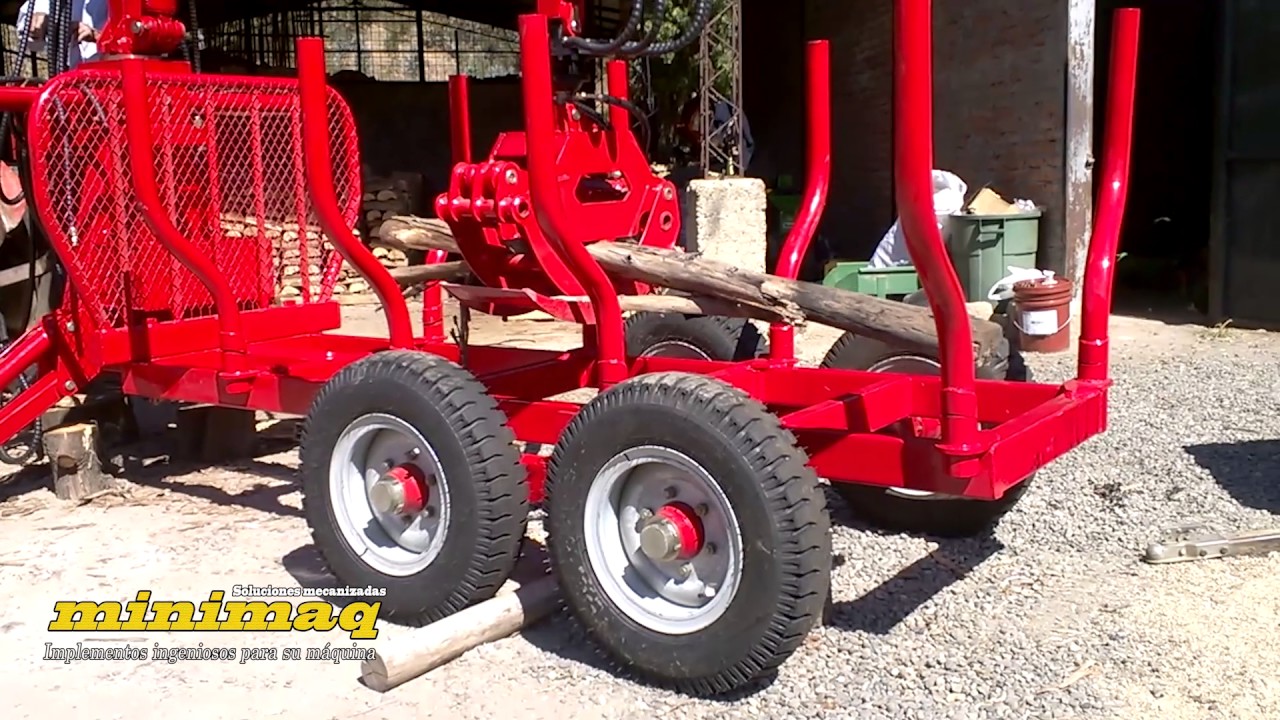 Grúa de madereo para tractor con carro
