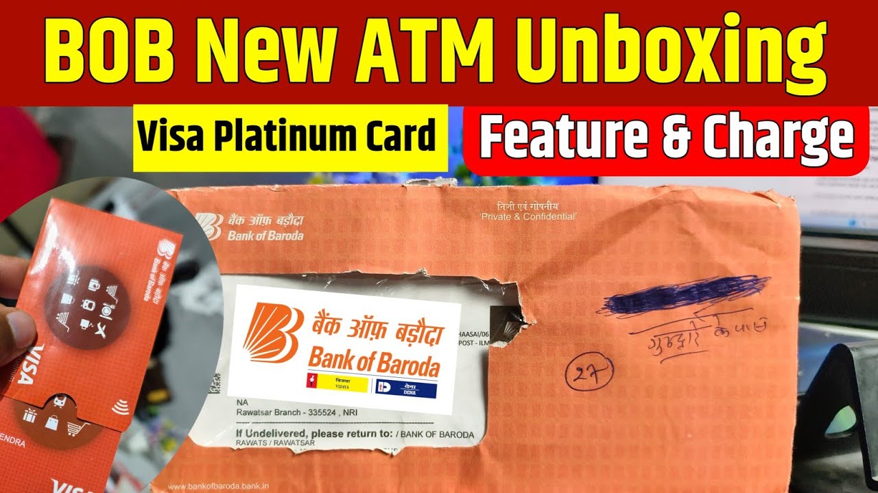 Bank Of Baroda ATM Debit Card Unboxing | bob visa platinum debit card | Visa Platinum ATM card BOB