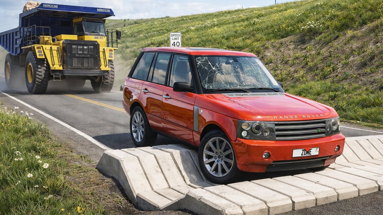 Cars vs Upside Down Speed Bump Challenge BeamNG Drive!