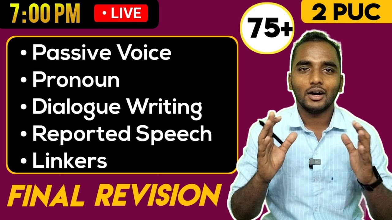 2 PUC English Grammar Revision 2025 | 2 PUC English Important Questions 2025 |