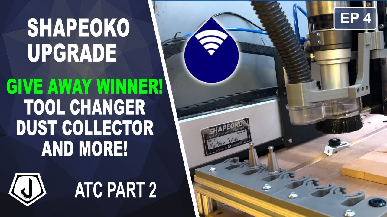 Shapeoko Upgrade: Pneumatic Dust Shoe, Give Away Winner, Updated Tool Changer!