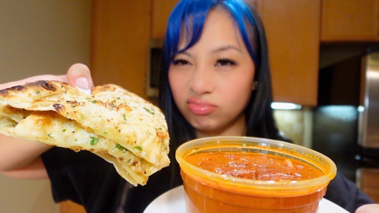 Indian food mukbang in my Airbnb