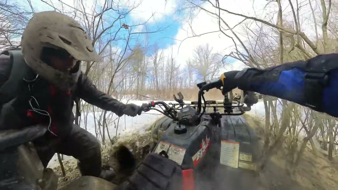 Yamaha Big Bear 4x4 ATV does mud road (full video)