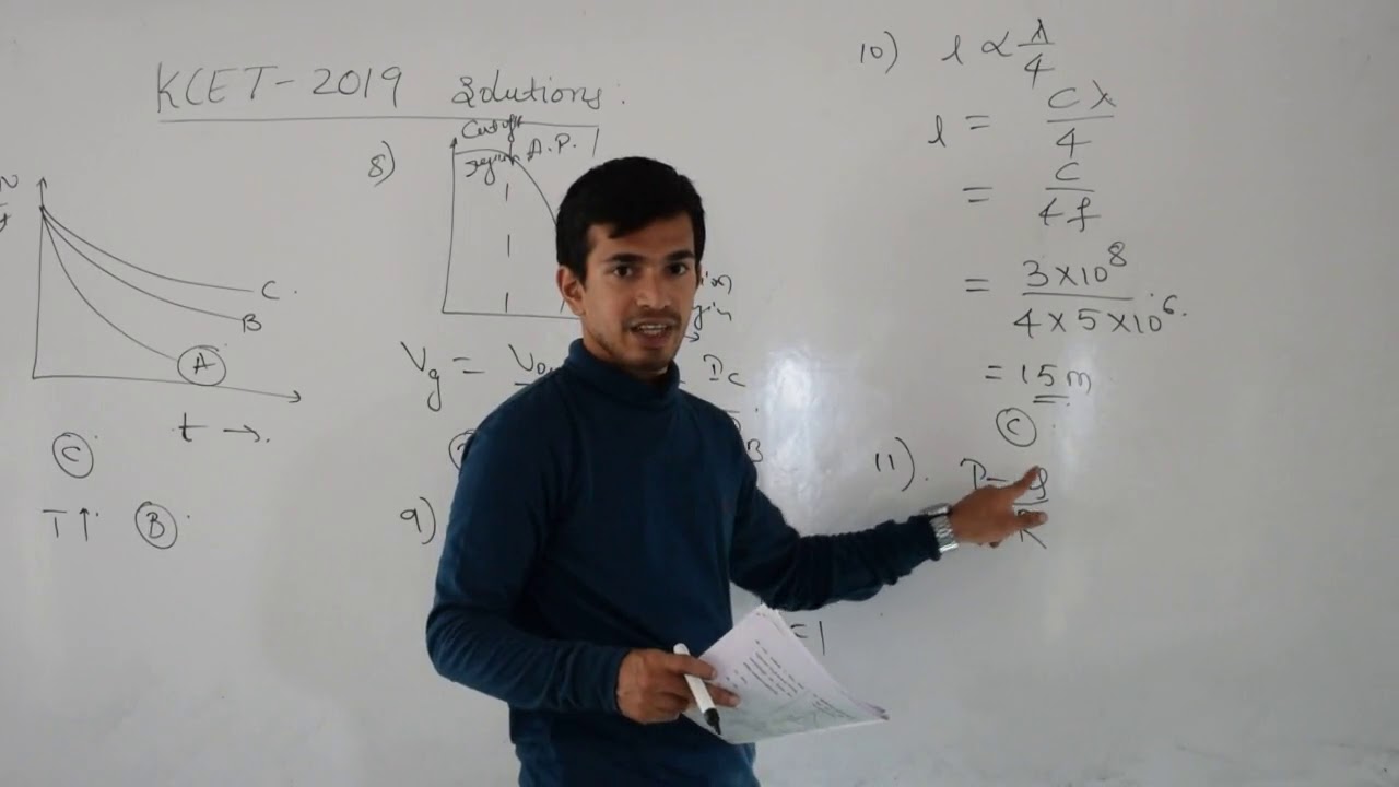 KCET - 2019 Physics  Video solutions by Satish Sir, SHUBHADA Group of Education, Sirsi - 1