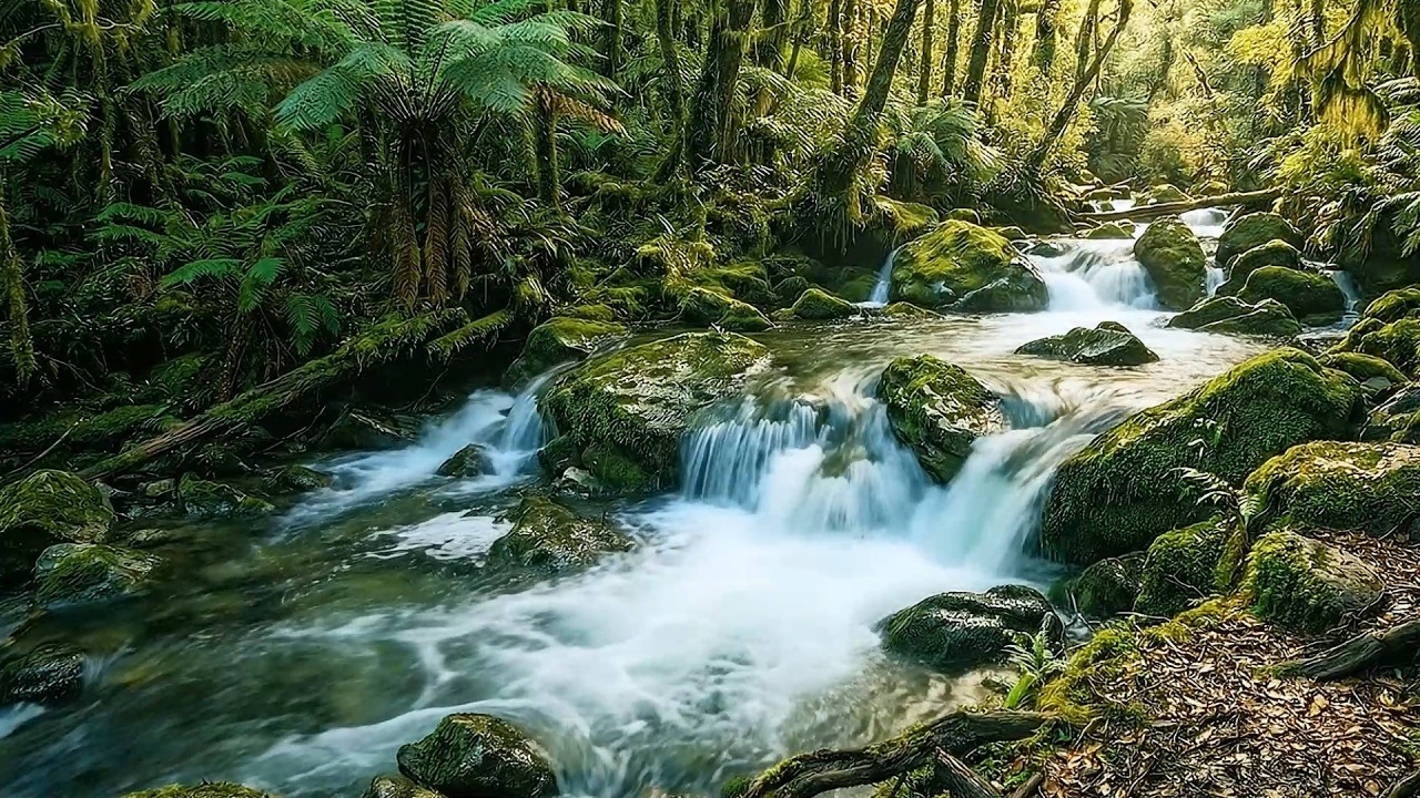 Beautiful Stream Sounds Forest Ambience Birds Singing for Peaceful Sleep, Deep Rest, Deep Sleep