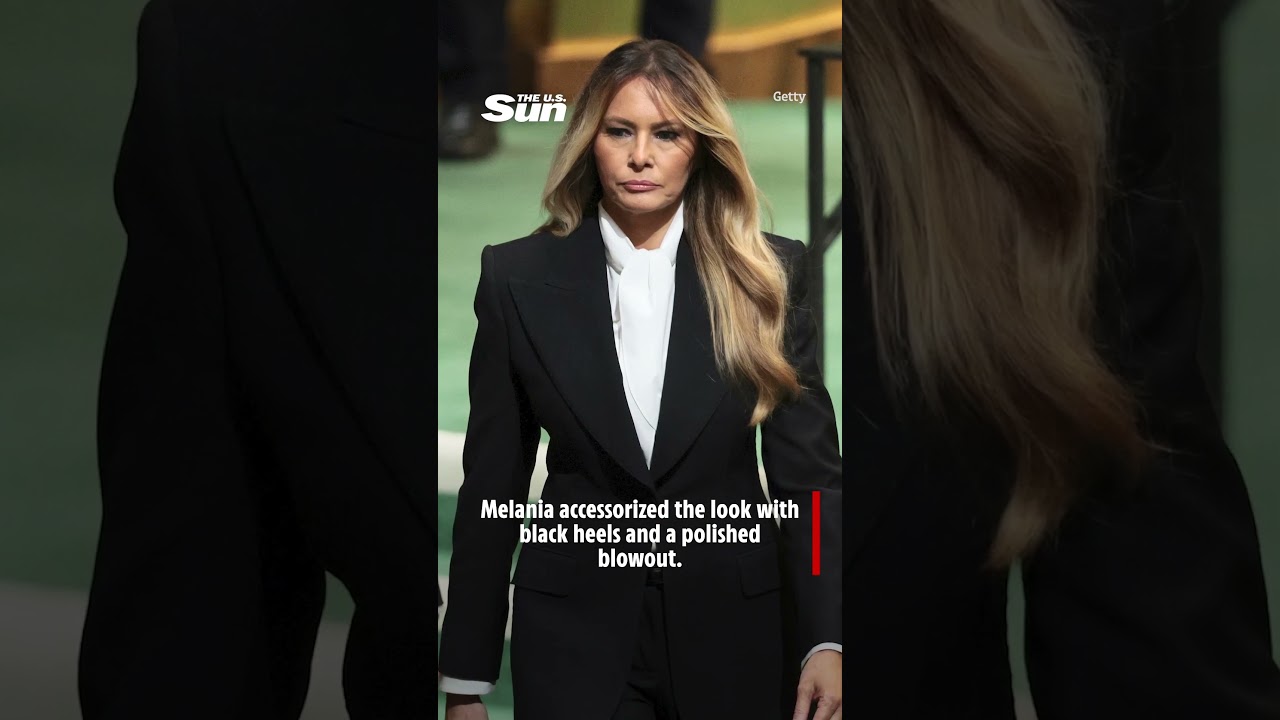 Melania Trump arrives at the UN General Assembly in a sleek black suit | The US Sun