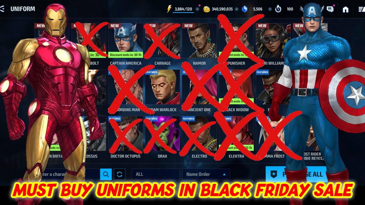Must Buy Uniforms in Black Friday Sale | 50% Uniform Sale | Marvel Future Fght - MFF HINDI INDIA