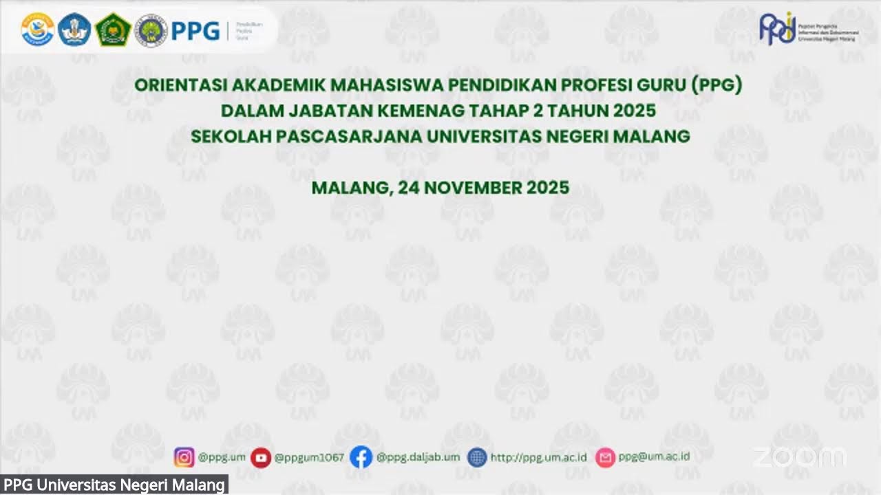 Orientasi Akademik Mahasiswa PPG Dalam Jabatan Kemenag Tahap 2 Tahun 2025