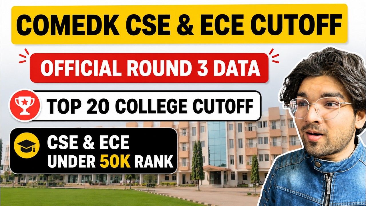 COMEDK 2026 Top 20 College Cutoff 🔥 CSE & ECE Under 50,000 Rank | Official Round 3 Data