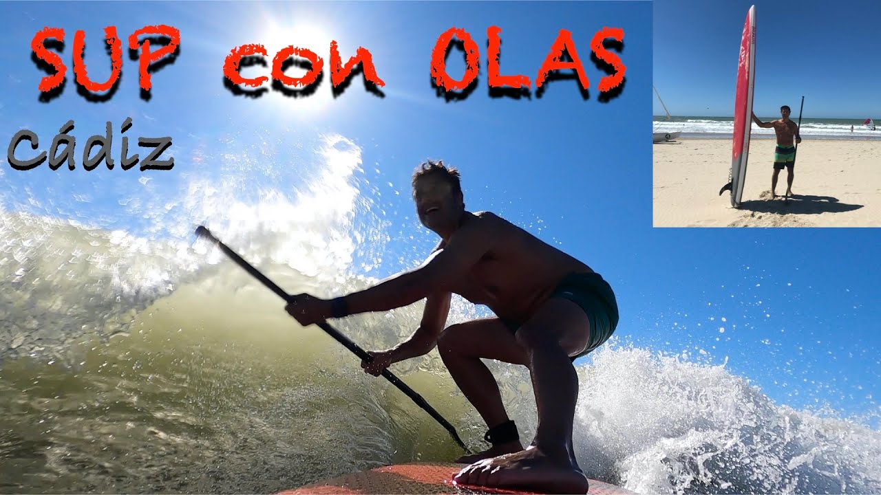 SUP con olas tabla larga hinchable 12´, paddle surf Cádiz
