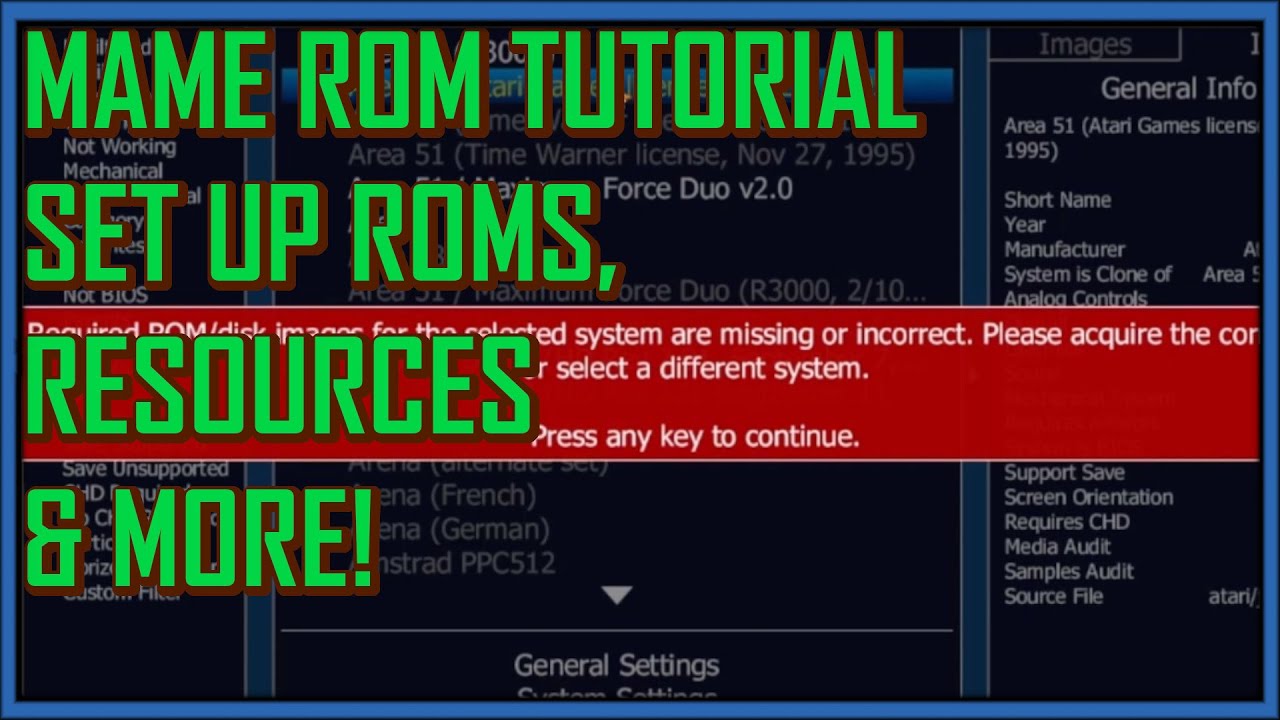 How to Install MAME ROMs, BIOs, CHDs, and More ROM-Related Tips!