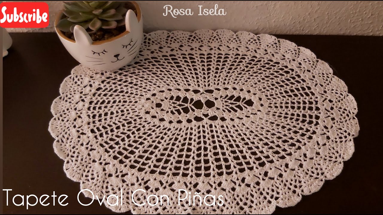 Tapete Oval con Piñas 🍍#rosaisela #Tejidos #BlusasRosaIsela #CarpetasRosaIsela