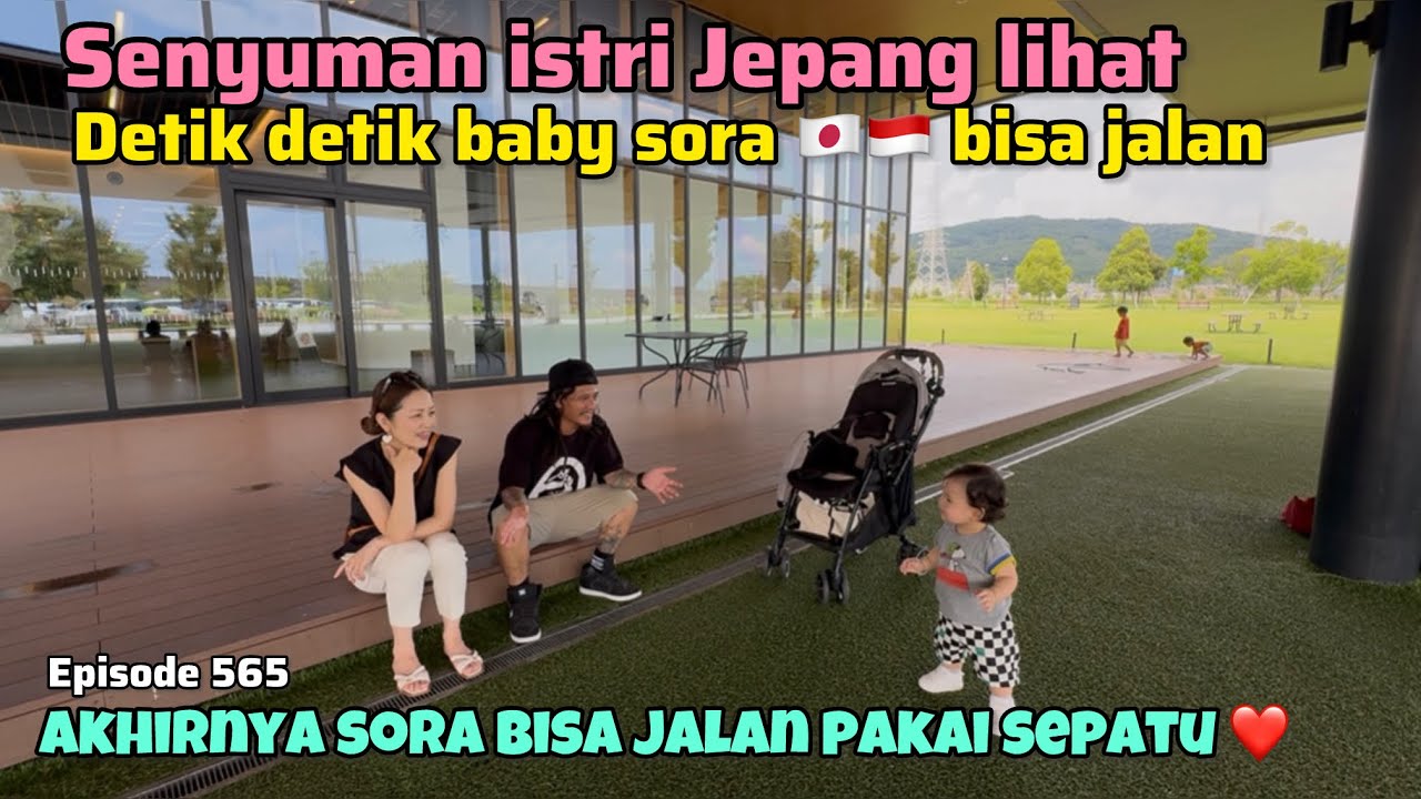 AKHIRNYA DETIK DETIK BABY SORA BISA JALAN DENGAN SEPATU 