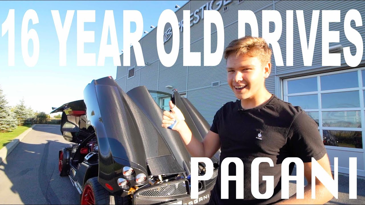 my 16 YEAR OLD son Learning to drive in my PAGANI!!