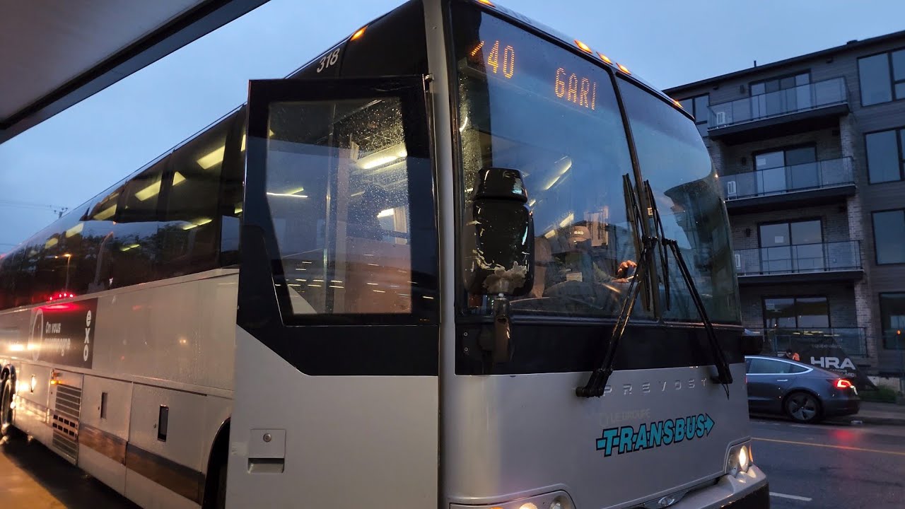 🚍 Exo (CTPI) bus ride on the 40 route: Express Vaudreuil - Terminus Côte-Vertu on a Prevost coach