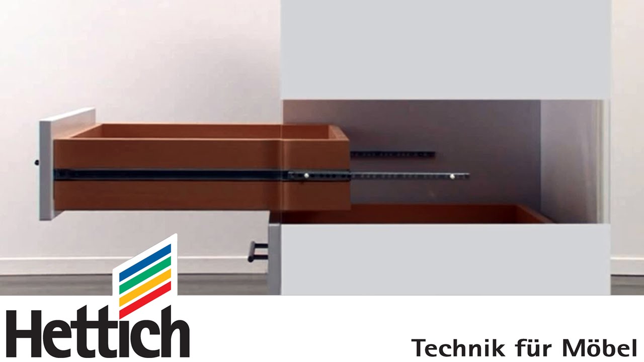 Funktionsweise und Ma&szlig;e von Kugelteilausz&uuml;gen mit 17 mm Nut, Hettich f&uuml;r Heimwerker