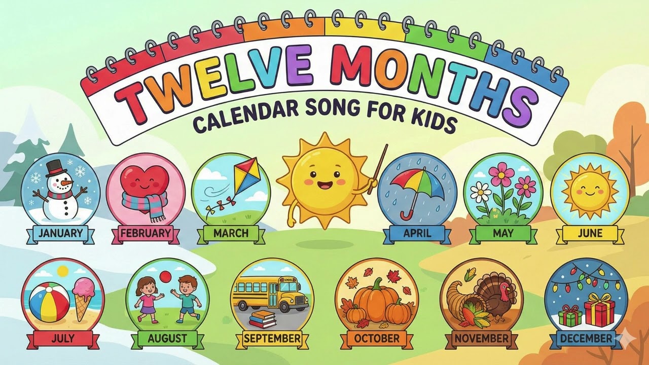 Twelve Months | Calendar Song for Kids