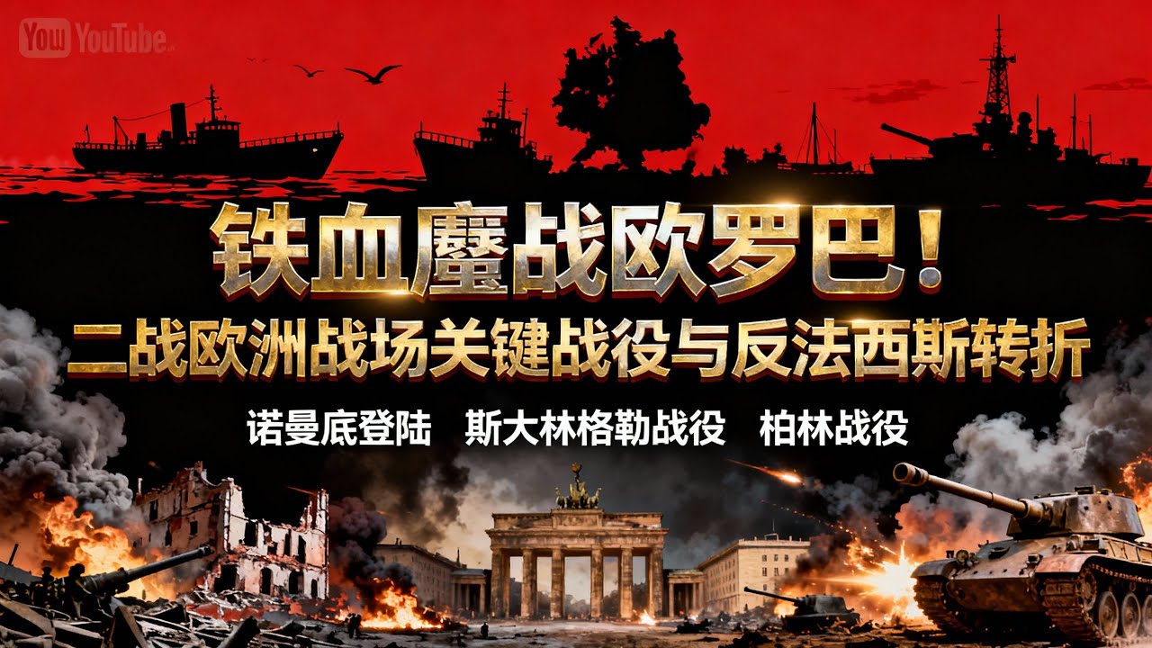 一口气带你看完二战西线战场（及北非战场）那些关键性战役”#二战 #世界历史 #诺曼底登陆