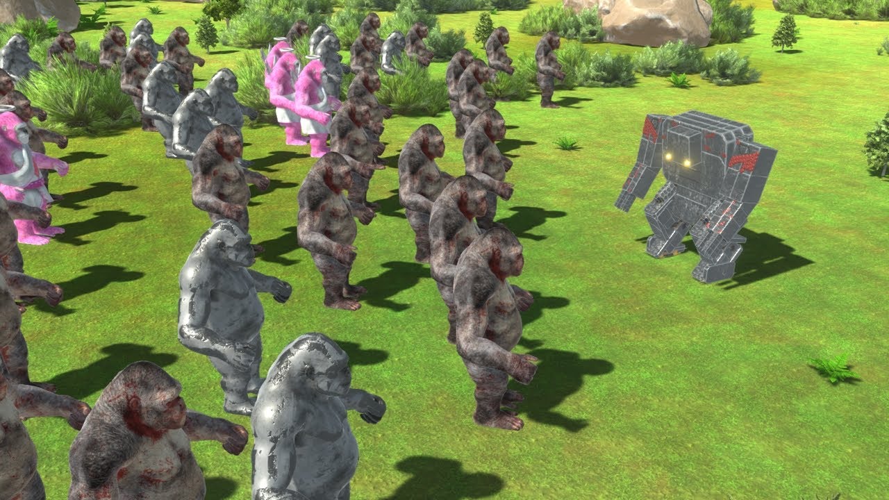 Minecraft Redstone Golem vs 100 Mutant Primates Ape Army ARBS Animal Revolt Battle Simulator