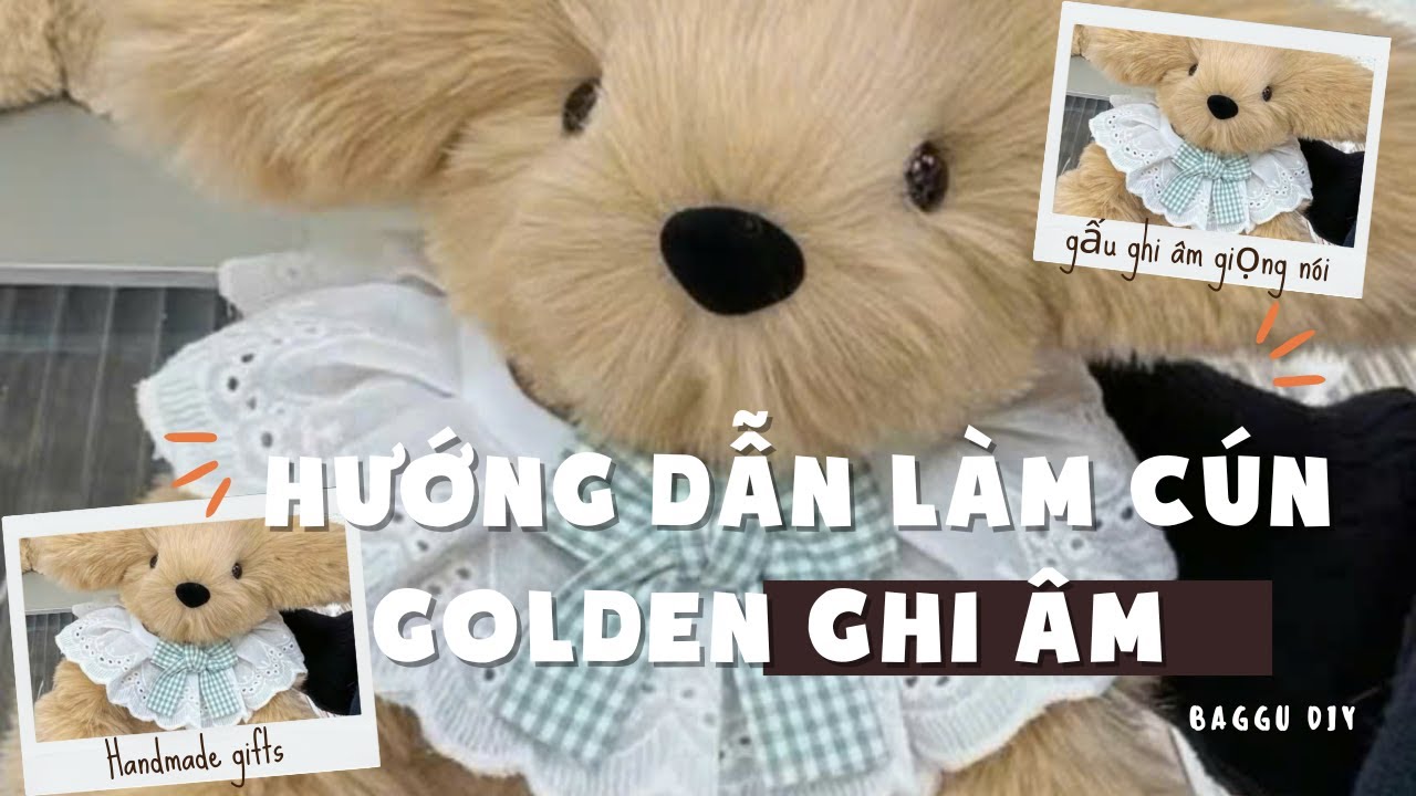 Hướng Dẫn Làm Gấu Ghi Âm Giọng Nói - Cún Golden| Baggu DIY #shorts #handmade #gaughiamgiongnoi