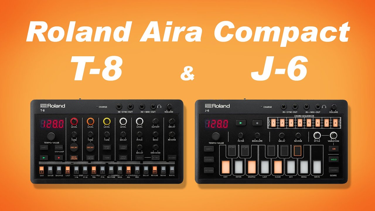 Roland Aira Compact J-6 (syntezator)  i T-8 (automat perkusyjny) - Prezentacja, brzmienia, działanie