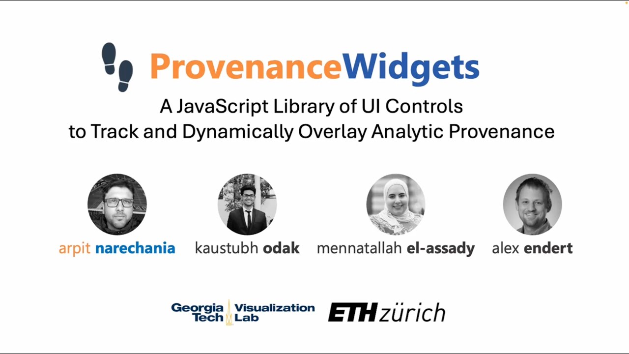 ProvenanceWidgets: A Library of UI Control Elements for Analytic Provenance | Talk | IEEE VIS'24