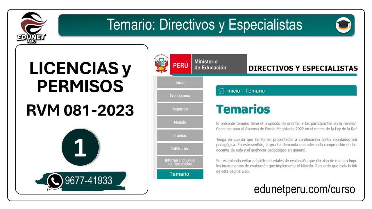 Temario Directivos y Especialistas | Licencias y Permisos 01