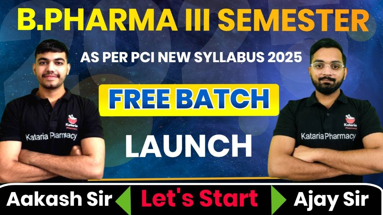 🎓 B.Pharmacy 3rd Sem Free Batch | Full Subject Coverage & Notes 