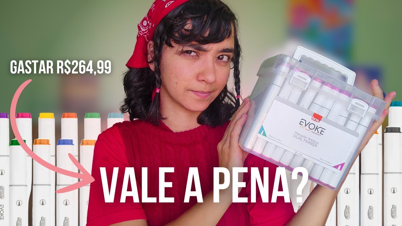 Review COMPLETO Marcadores A Base De Álcool EVOKE 80 CORES + Comparando Com Marcador Da Shopee