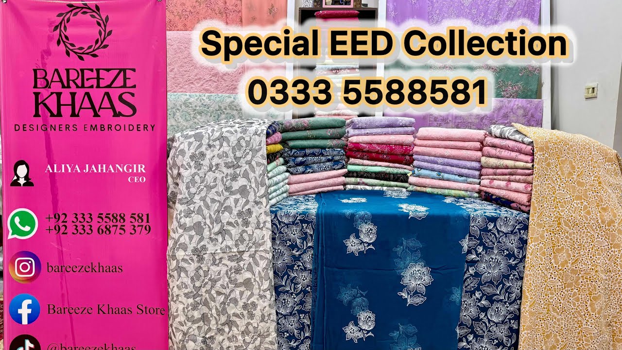 Summer Eid Collection Designer Bareee Style Pakistani Dress Designs Chiffon Dupatta Lawn Suits!