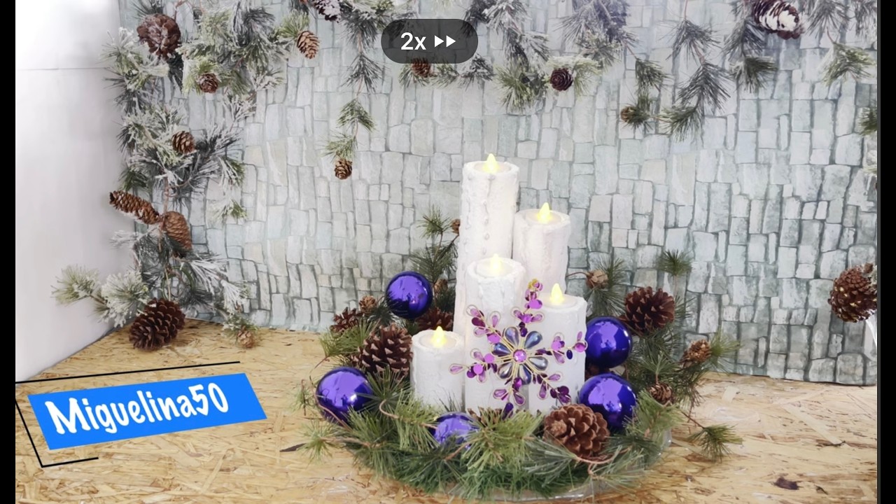 Centro de Mesa Navideño con POOL NOODLE  by @Miguelina50 ♻️🕯