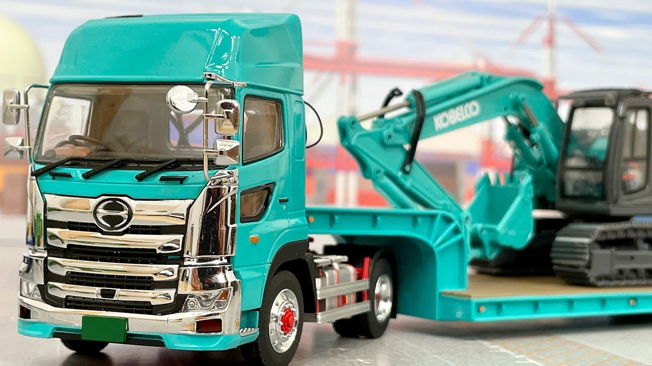 最強のトレーラー！ケンクラフト日野プロフィア！コベルコカラーの重機運搬車！